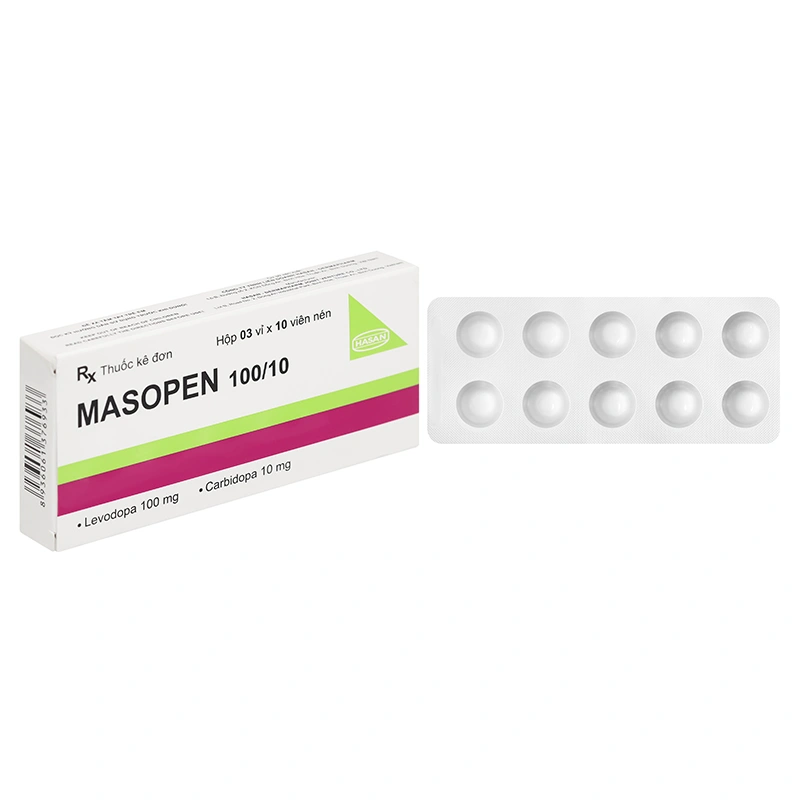 Masopen 100/10 điều trị hội chứng Parkinson (3 vỉ x 10 viên) - 